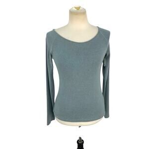 Vince Fuzzy Wool Blend Scoop Neck Knit Top Blue Size Medium NWOT $265 MSRP